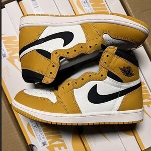 Nike Air Jordan 1 High Yellow Ochre black sail DZ5485-701 size 8 - 14